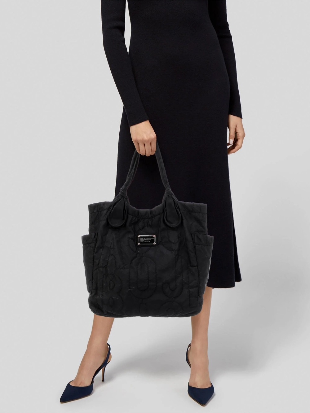 Marc by Marc Jacobs Medium Black Quilted Logo Tote